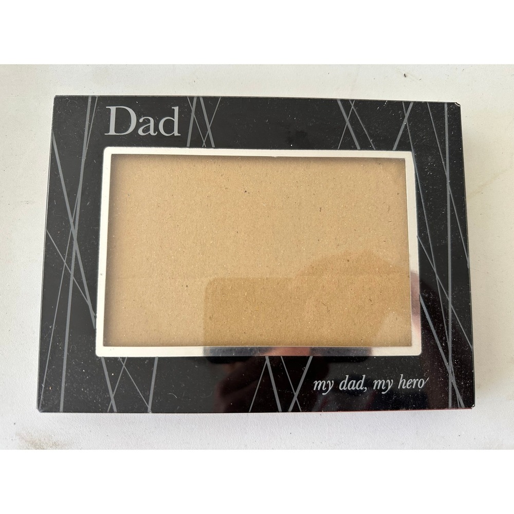 Prinz Dad My Hero Black Glass 4x6 Picture Frame Silver Accents 5556-642